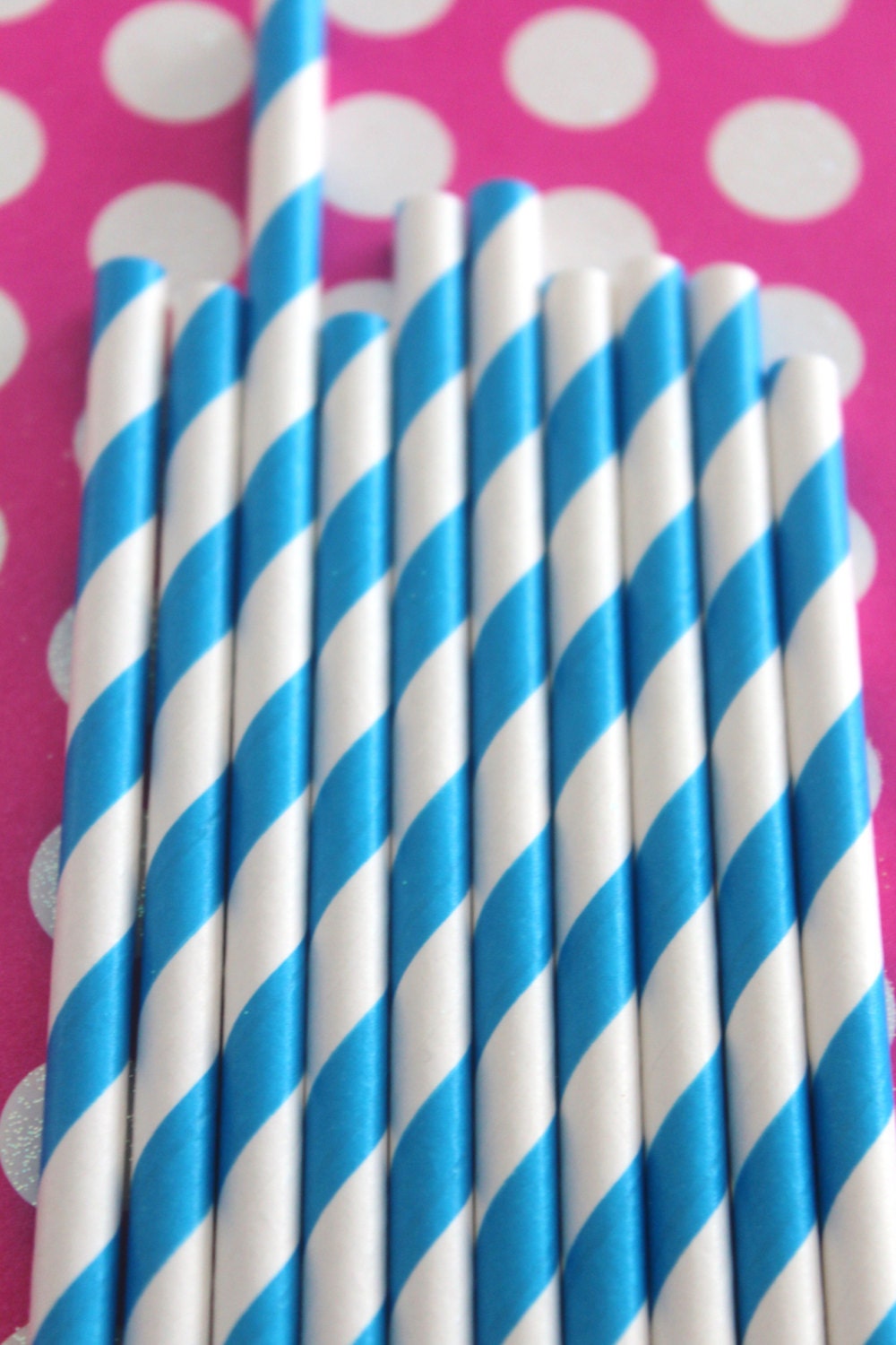 50 Blue Striped Paper Straws with DIY Flags, Birthday Party, Bridal Shower Straws, Wedding Straws, Stripe Straws