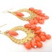 RESERVED LISTING for Megan- Coral Earrings, Chandelier Earrings, Peach Earrings, Coral, Pink, Gold, Dangle, Teardrop, Bridesmaid Jewelry