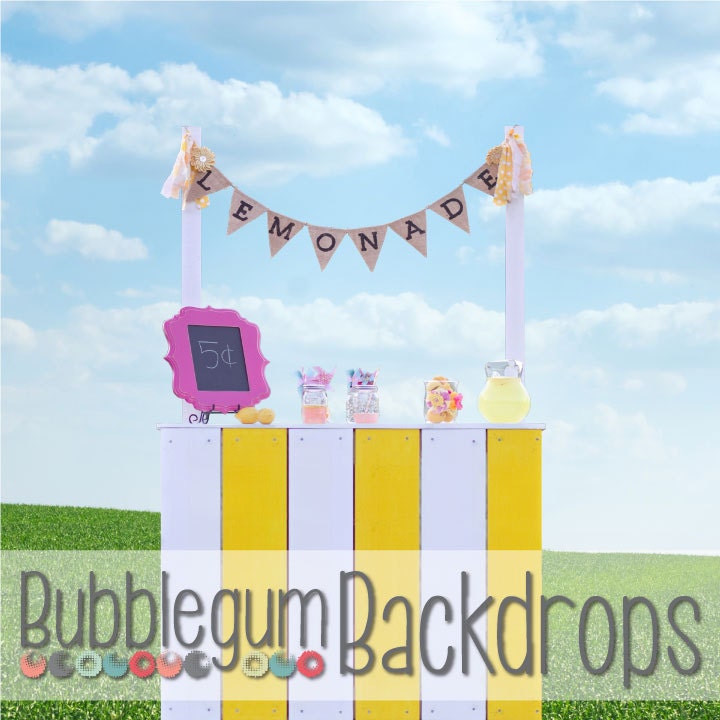 Lemonade Stand - 72" x 72"  Vinyl Photography Backdrop Prop