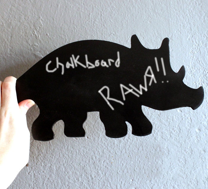 Dinosaur Chalkboard Magnet, Giant Triceratops Fridge Magnet, Triceratops Chalk Board