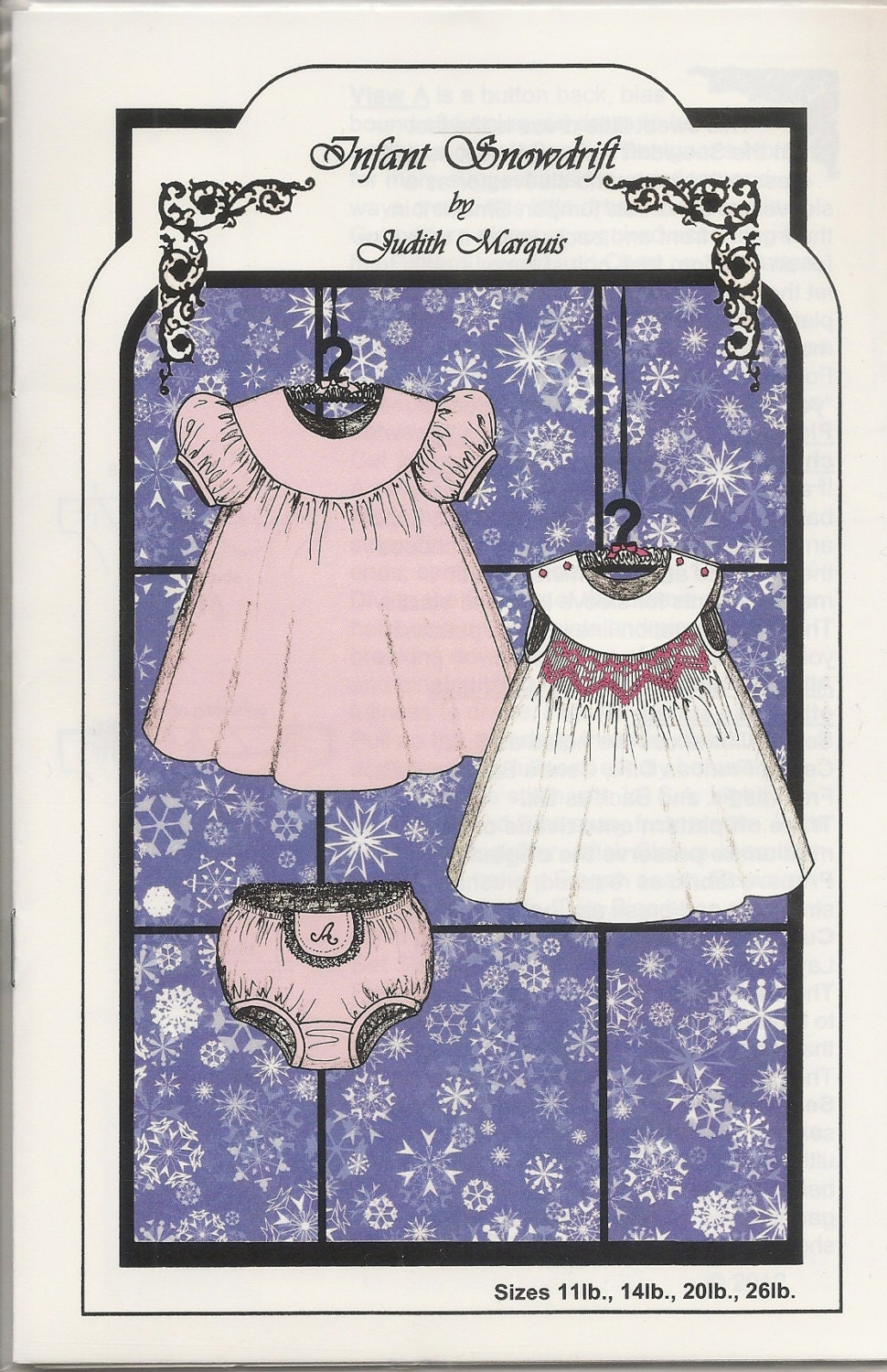 Infant Snowdrift Smocked Dress Pattern by Judith Marquis