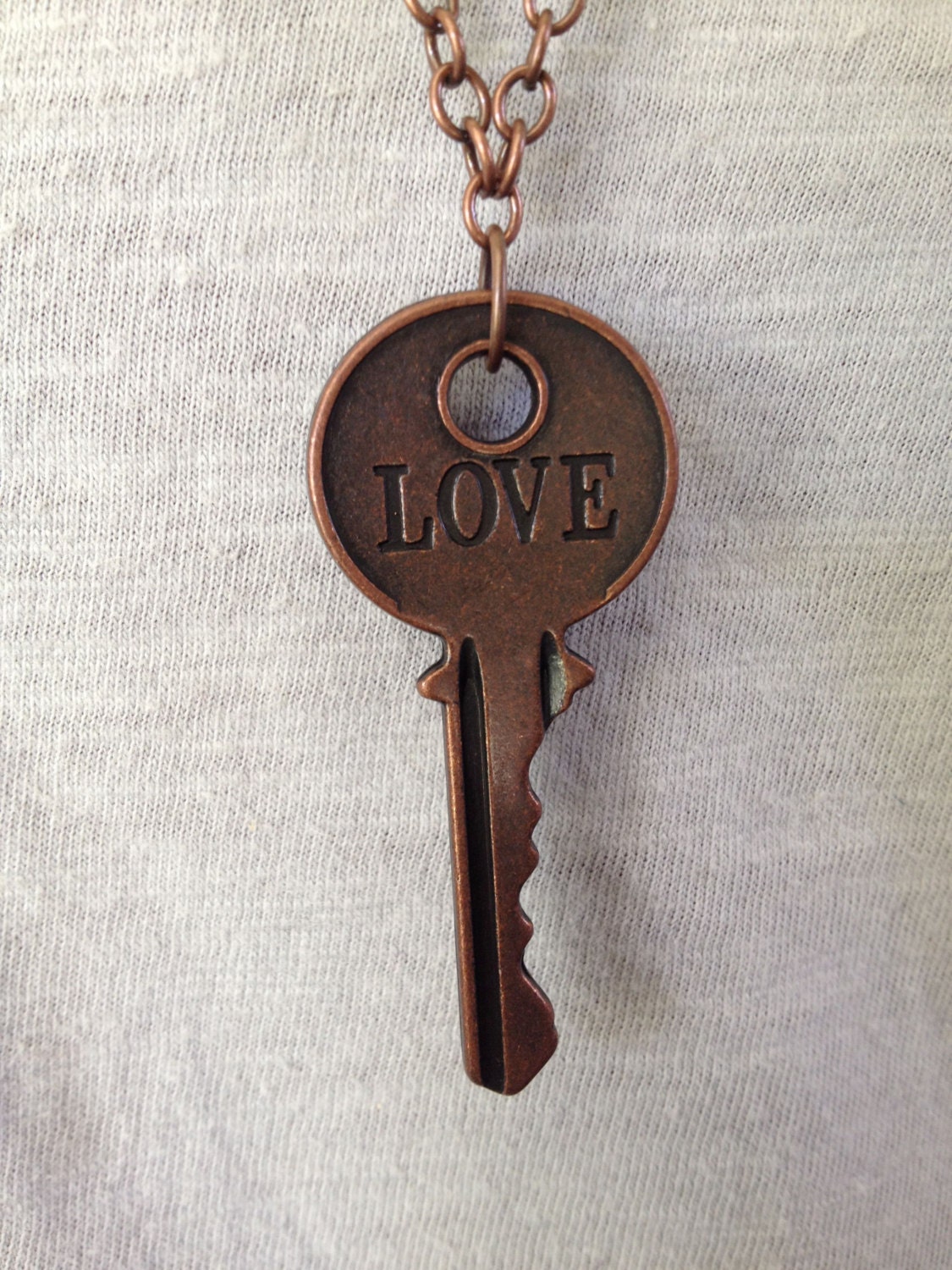 Copper Love Key Necklace