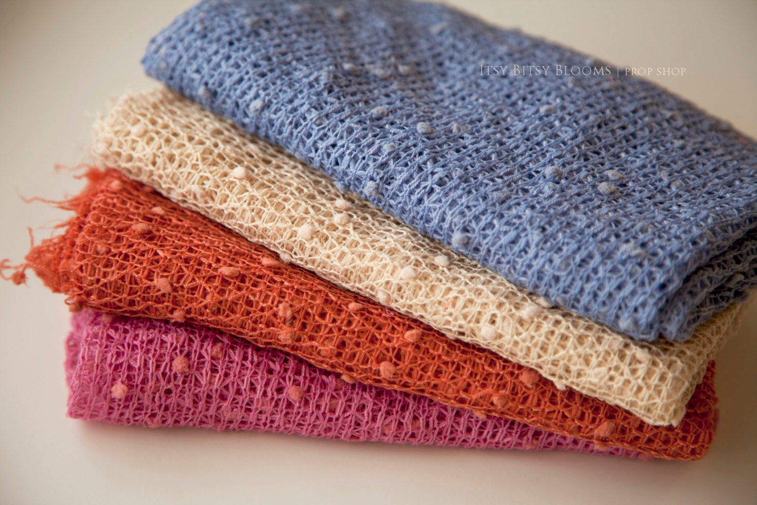 Newborn Stretch Knit Layer, Newborn Photo Prop, Newborn Layering Fabric, Newborn Stretch Knit Wrap - Coral, Tan, Pink, Blue, RTS