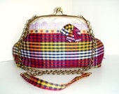 Chic Silk Purse, Caribbean Gingham Purse, Madras Purse