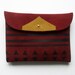 CLUTCH (m) // maroon and golden honey suede with black print pattern