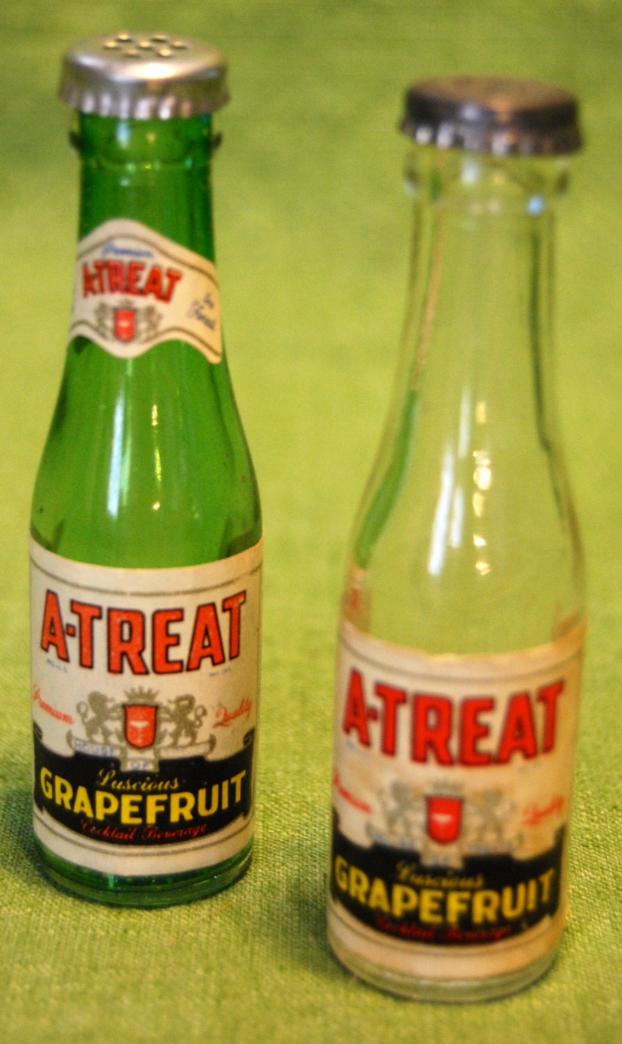 2 Vintage Miniature A-Treat Shakers