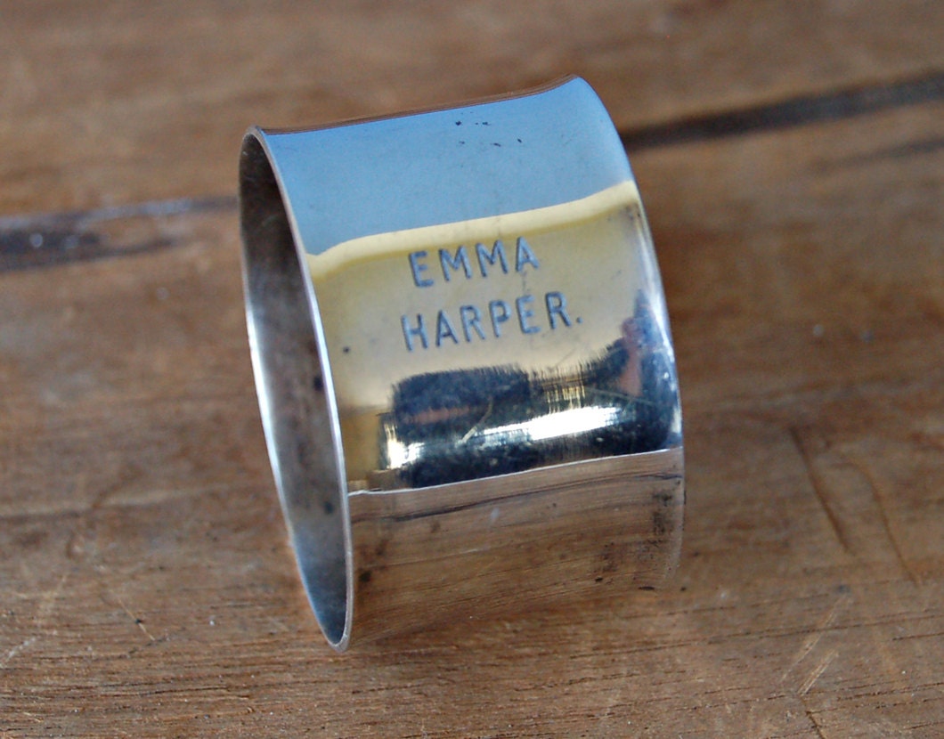 Silver plated napkin ring. Made in England