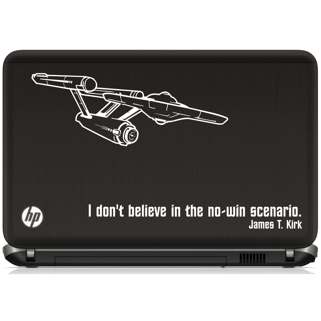 Star Trek Enterprise and Kirk quote laptop vinyl decal