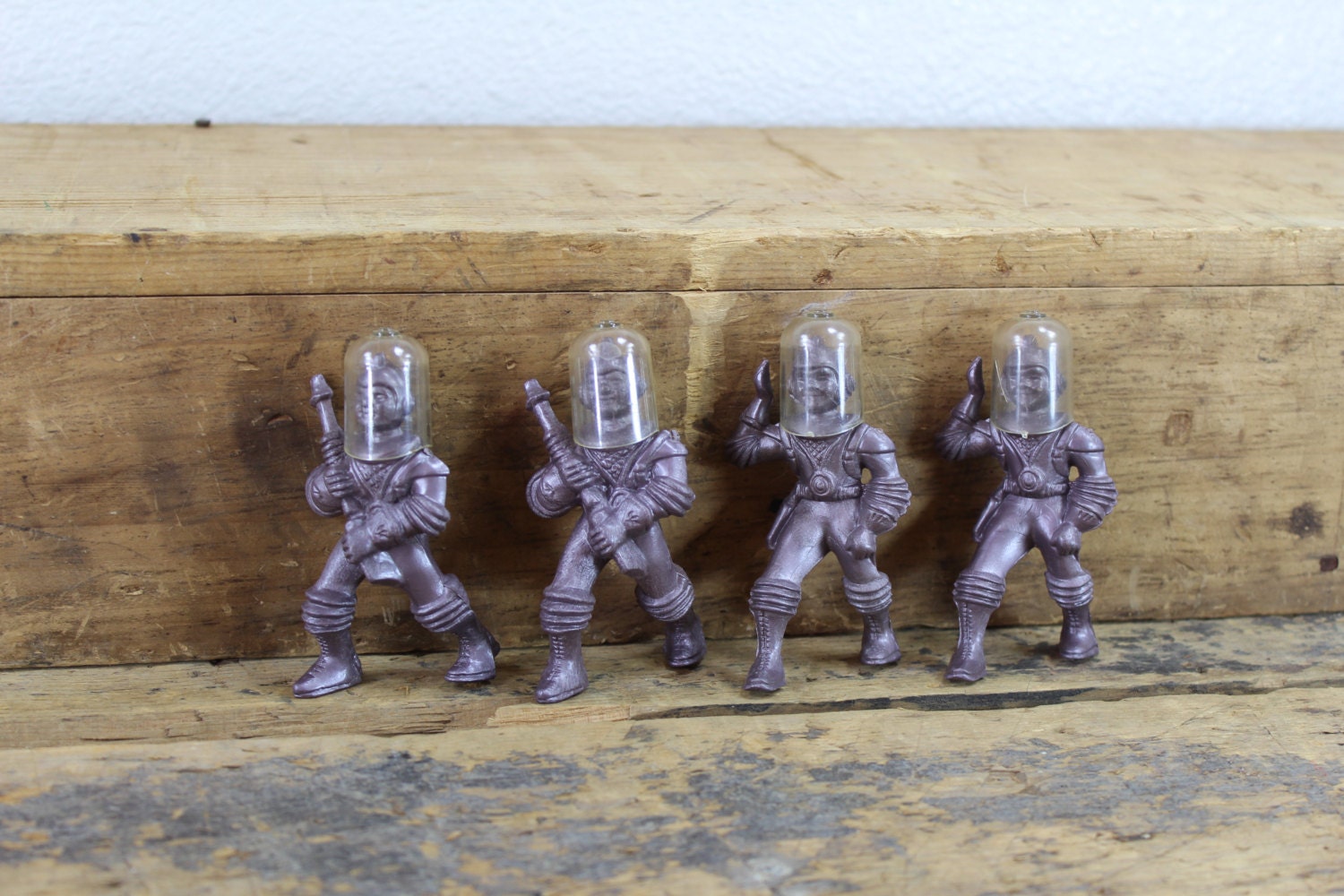 Collection of Four AJAX 1950s Spacemen with Helmets