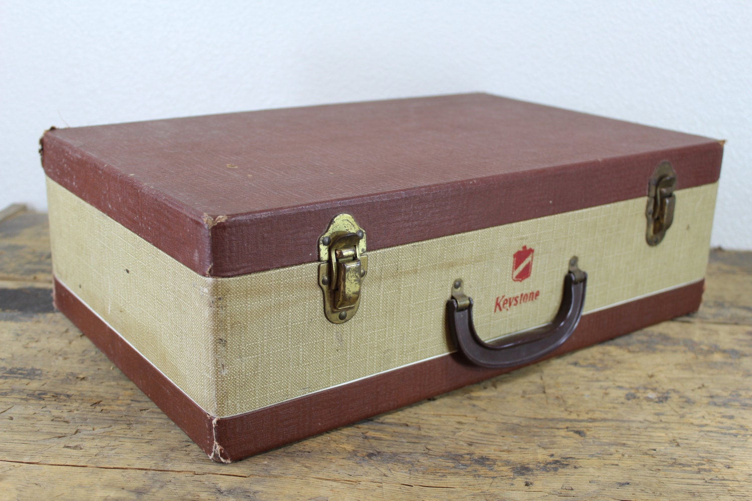 Vintage Keystone Brown / Light Brown Box // Display Piece // Storage