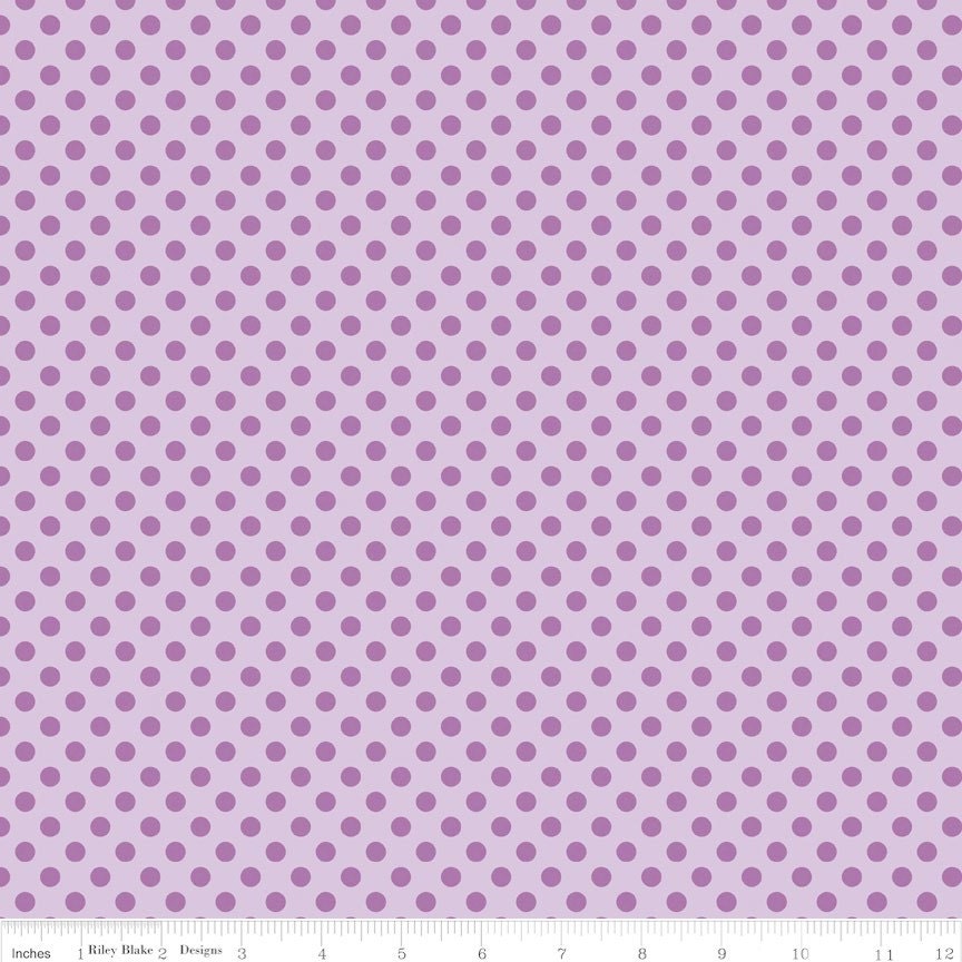1/2 yard Riley Blake SMALL Dots Tone on Tone - Lavender - Purple - C420-120 Lavendar