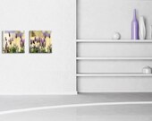 Floral art, Set of 2, Canvas art, 12"/12", (30/30 cm)