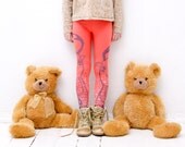 Coral roe print -  leggings for children