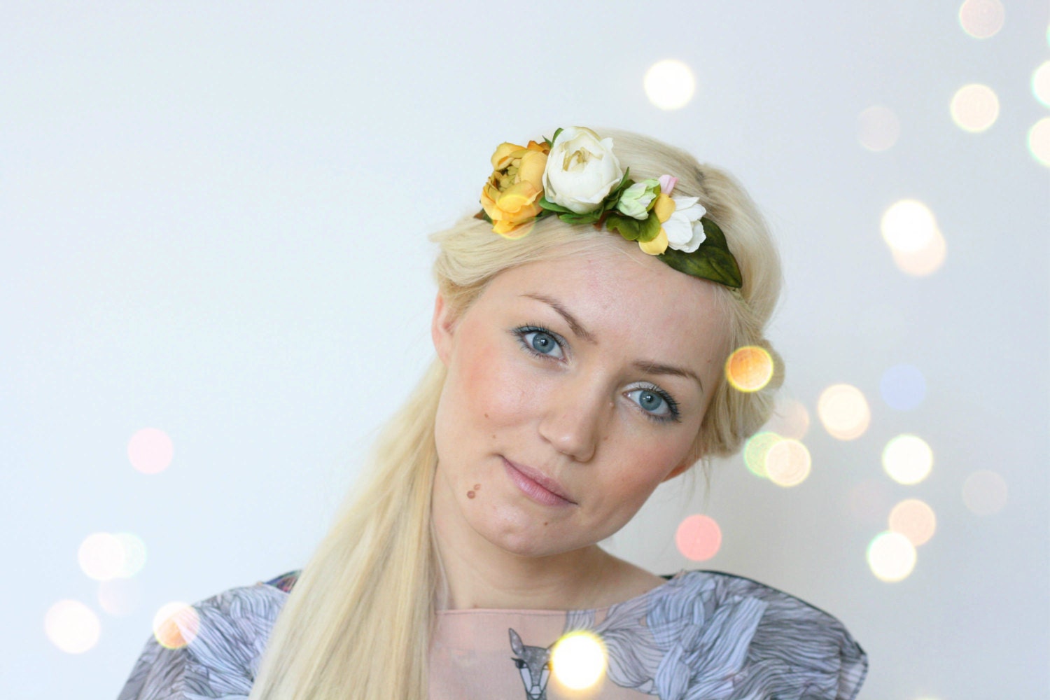 Sun reflections - flower crown hair accessory