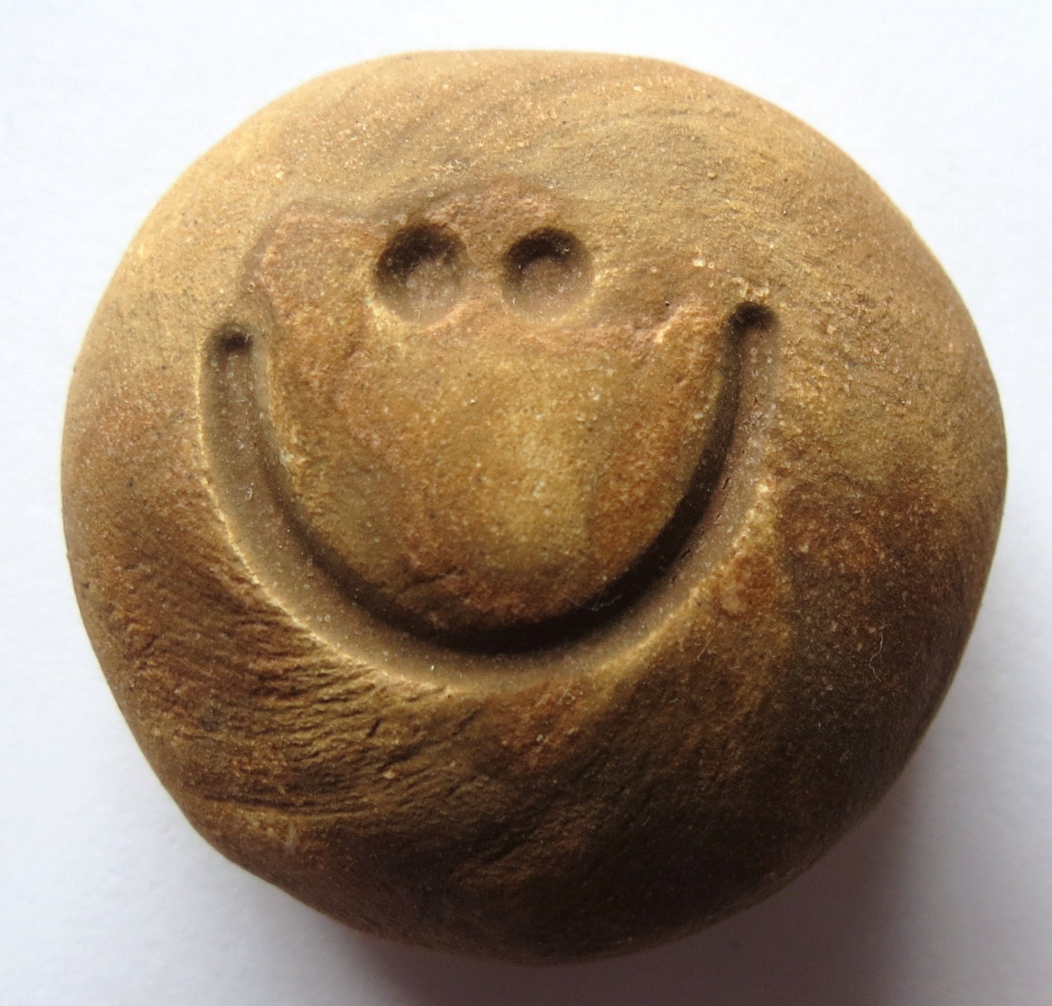 SMILEY FACE Pocket Stone - Ceramic - Art Glaze - Inspirational Art Piece