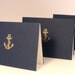 Navy Blue Nautical Anchor Stationery with Gold Embossed Anchor and Hand Lined Envelope