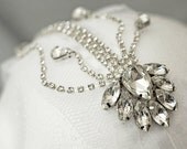 Retro White Mesh and Crystal Bridal Headband. 20s Bridal Headband. Wedding accessories. Retro Bridal accessories. Retro accessories.