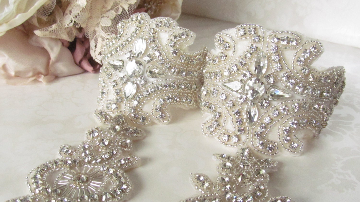Rhinestone Barefoot Bridal Sandal / Beaded Bridal Sandal /  The Venus Sandal 1pair