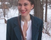 Vintage Blue and Black Chevron Jacket by Newport News Size 4