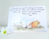 Winnie the Pooh Classic Quote Keep me in your Heart Mothers Day, Birthday Card
