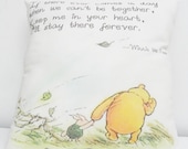 Winnie the Pooh & Piglet Keep Me Quote Pillow for Nursery Baptism Classic Pooh