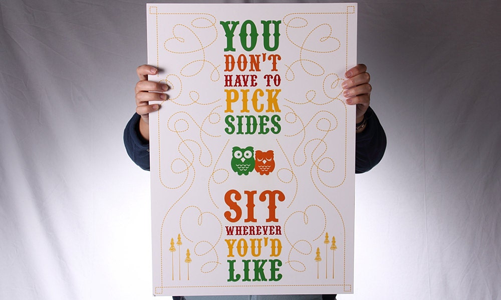 Owl Wedding Ceremony Seating Poster