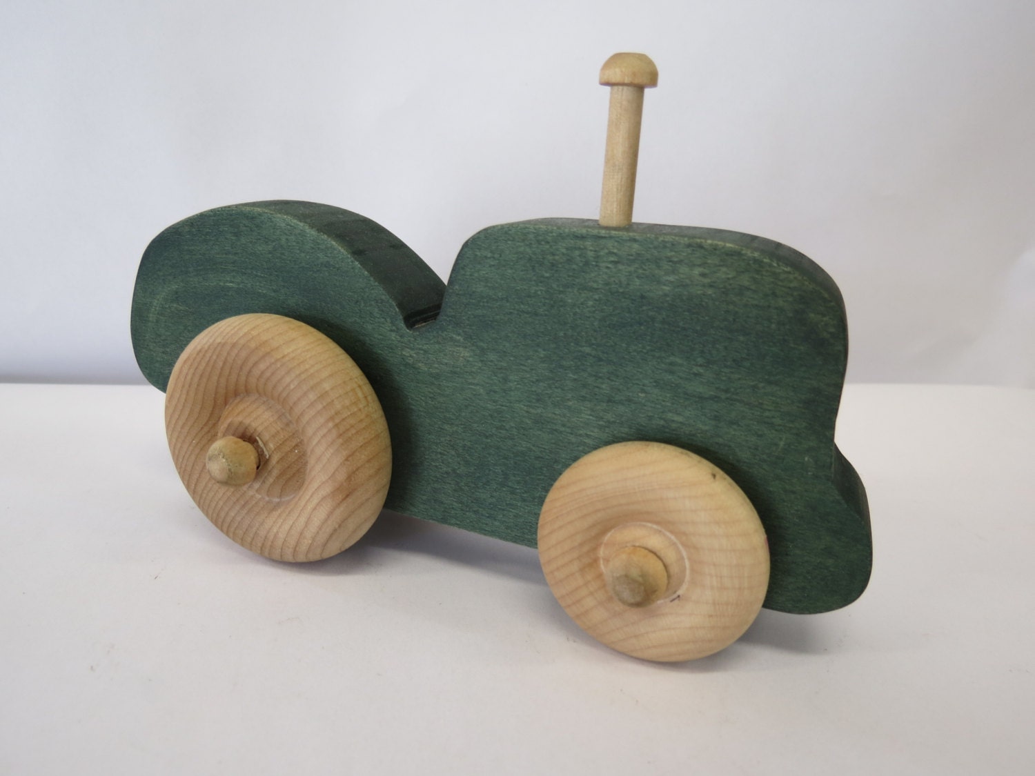 Maple wood old tractor toy