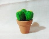 Needle Felted Cactus Pin Cushion - felt cactus - 100% merino wool - wool felt pin cushion