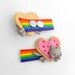 Nyan Cat Valentine Heart Magnet, Geek Meme, Polymer Clay