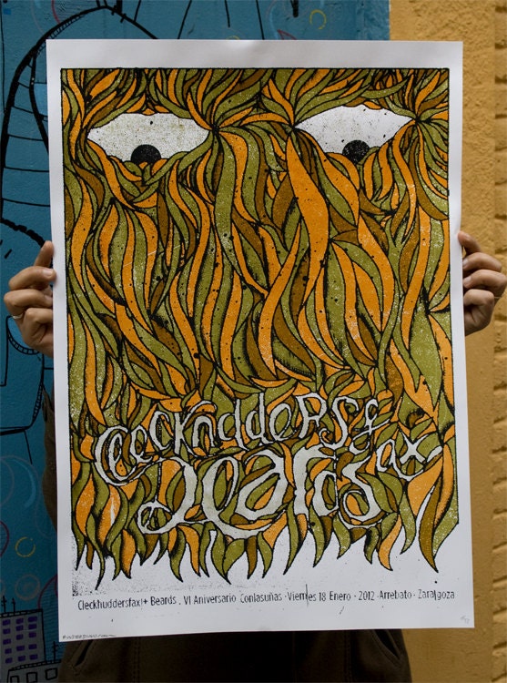 Beards & Cleckhuddersfax gigposter
