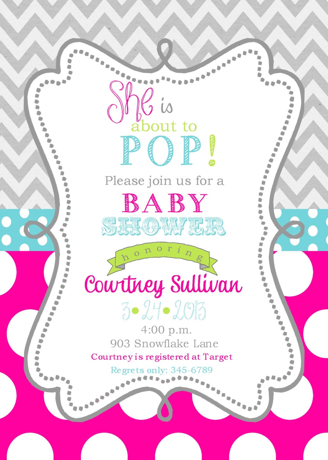 Ready To Pop Baby Shower Invitations Baby shower invitations with ...