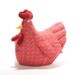 Red calico chicken doorstop, red hen, sewn doorstop