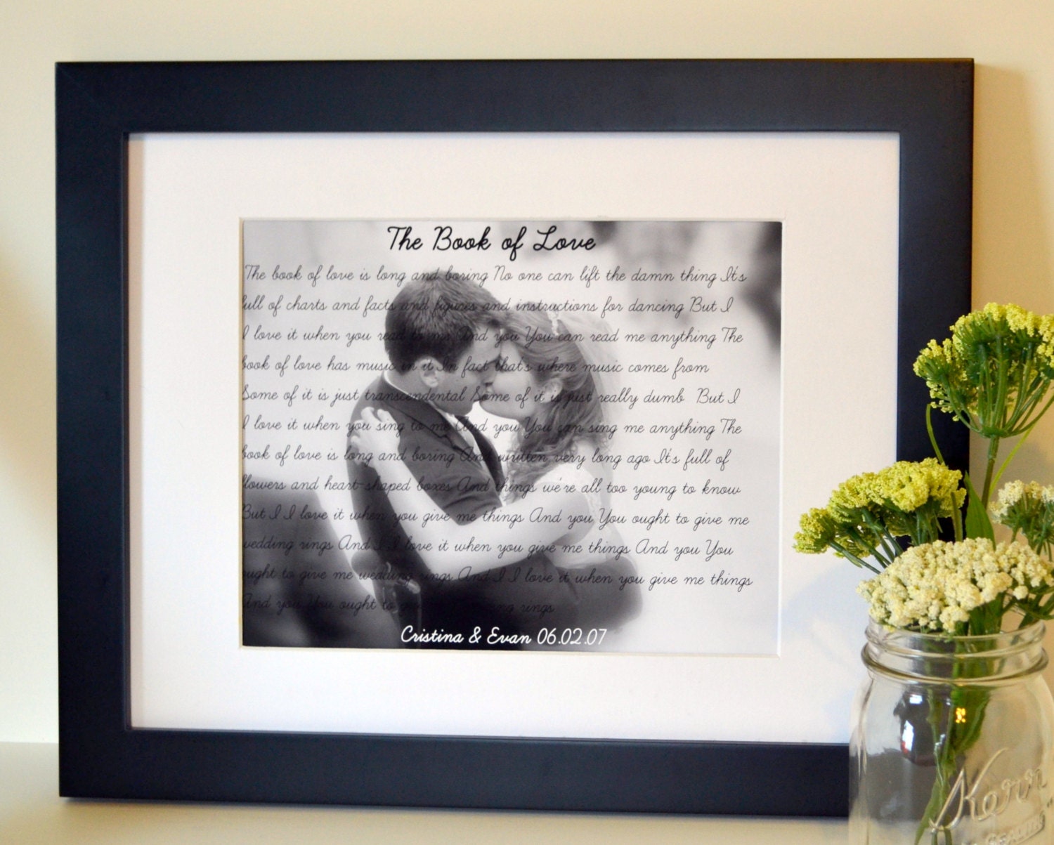 Song lyrics 8 x 10 print- Anniversary gift- Engagement gift - Personalized first dance song lyrics with pictures-Wedding gift