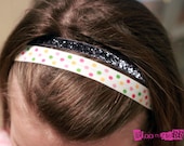 New 2 pcs Elastic Headband - Print and Glitter - You Choose Color and Size- Baby to Adult