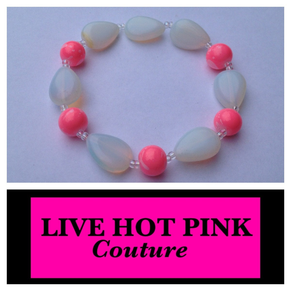 Neon Pink Drop Bracelet