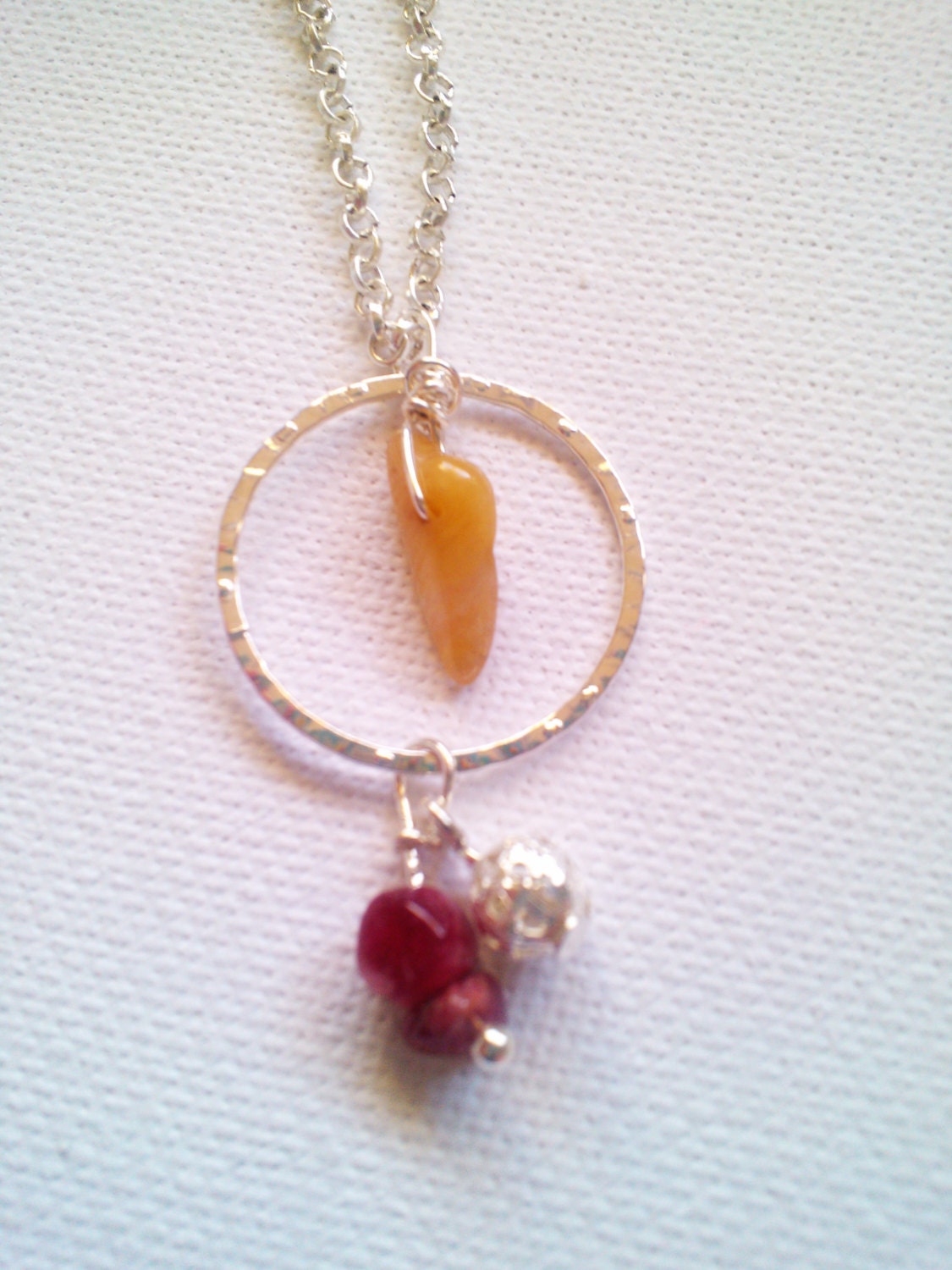 Watermelon tourmaline gemstone necklace
