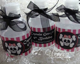 Pirate Girl Water Bottle Labels