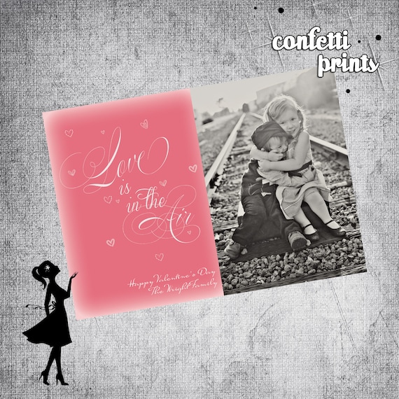 Valentine Photo Card - LOVE Is In THE AIR Printable Il_570xn
