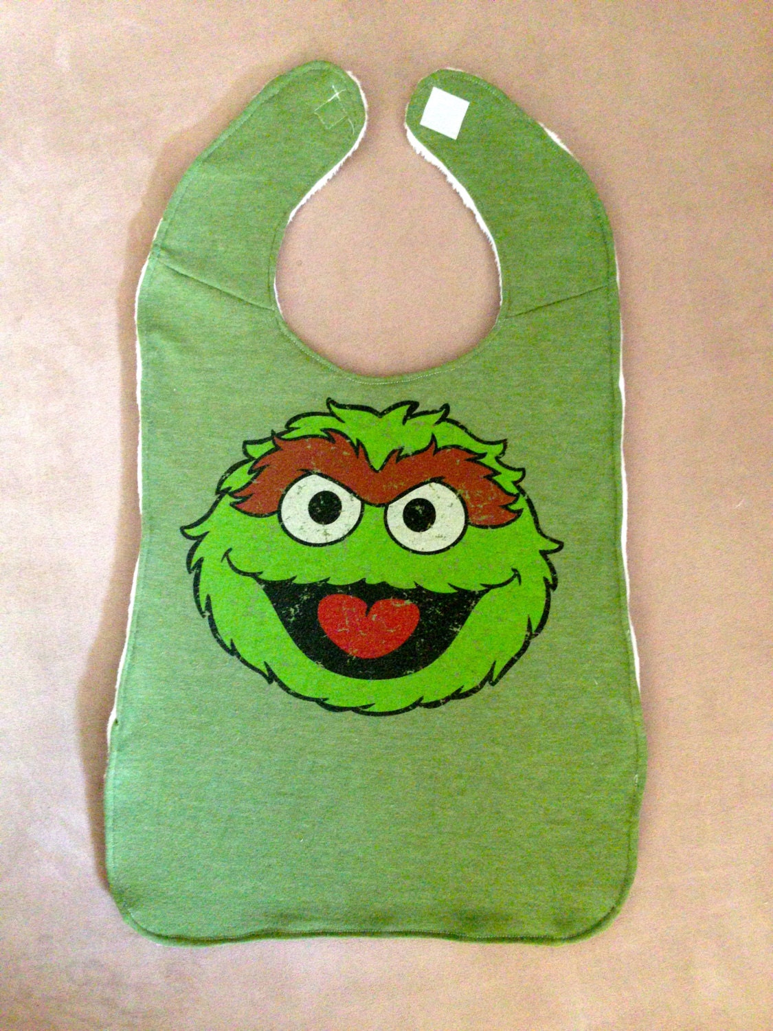 Upcycled T-Shirt Bib - Oscar the Grouch Green