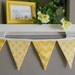 Hello Sunshine Fabric Party Bunting Banner in Yellow Chevron and Polka Dots