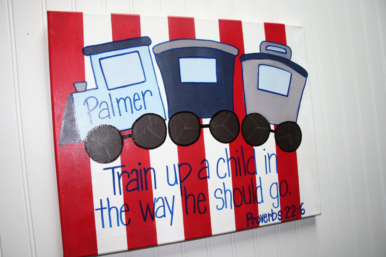 The Logan, Pottery Barn Kids Logan Bedding, Train up a child, Proverbs 22:6, Bible Verse wall art 11x14, boy's nursery or bedroom, baby gift