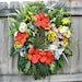Tropical Shores Seashell Wreath, Hibiscus, Summer, Large