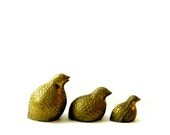 Vintage Brass Quails - Set of 3