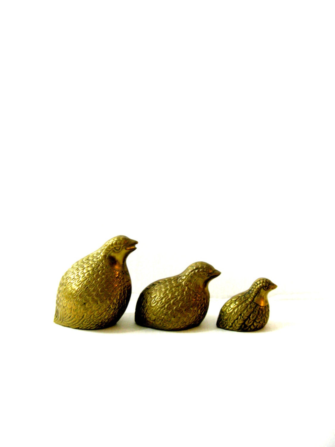 Vintage Brass Quails - Set of 3