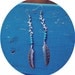 Feather & Vine Earrings - Turquoise - Silver - Tiny Quail Feather