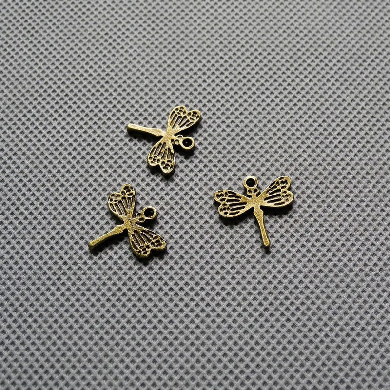 6x Jewelry jewellery Making Supply Supplies Charms Findings Alloys Retro Vintage Pendants Keyrings Clasp Brass Bronze A2777 Dragonfly