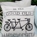 In the Good Old Summertime Bicycle  18 x 18  Pillow Cover