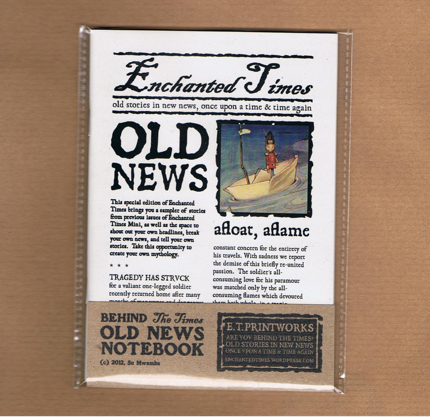 OLD NEWS NOTEBOOK - a 2-in-1 fairy tale newspaper & notebook - individually packaged