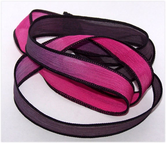 Sassy Silks Hand Painted Wrist Wrap Ribbon Uptown Girl