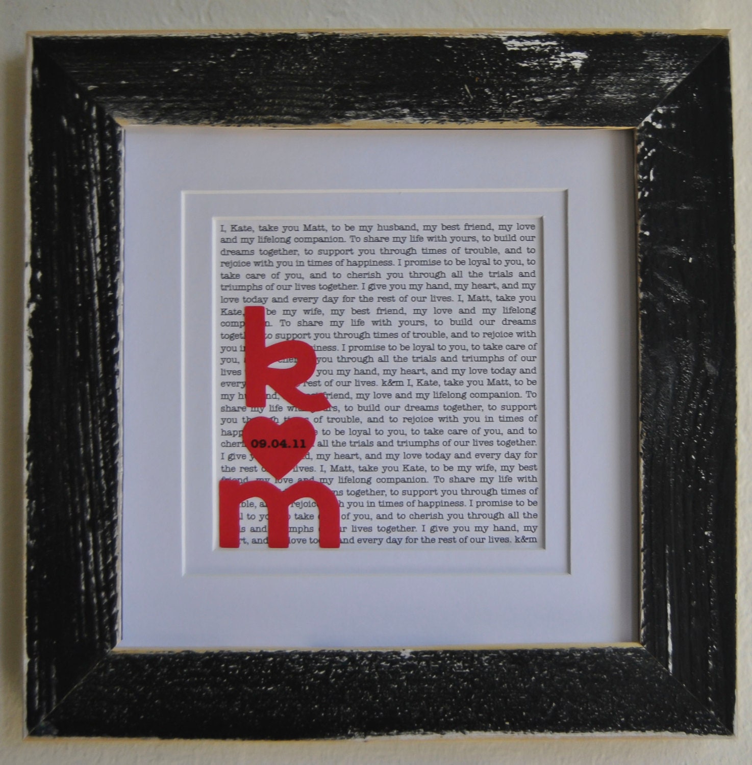 Personalized Wedding Gift for Couples/ Printed Wedding Vows/ Wedding Gift/ Anniversary Gift/ First Dance Lyrics/ Initials & Wedding Date